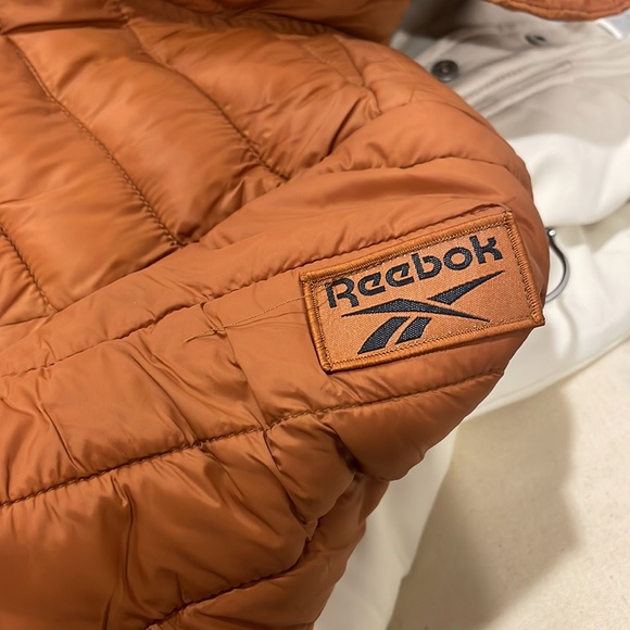 Reebok Orange Puffer Hooded Coat Size Large - Picture 10 of 11